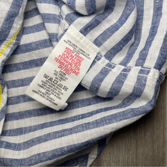 Mini Boden Striped Button Down Shirt - Picture 6 of 6
